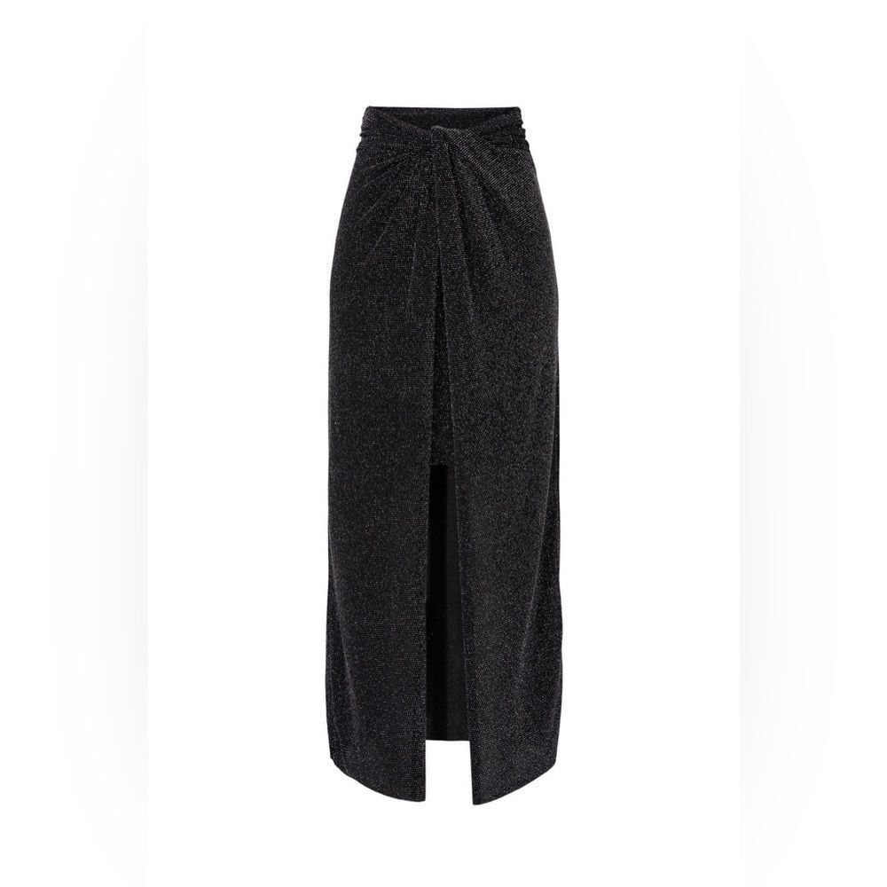 ALLSAINTS black metallic skirt knotted